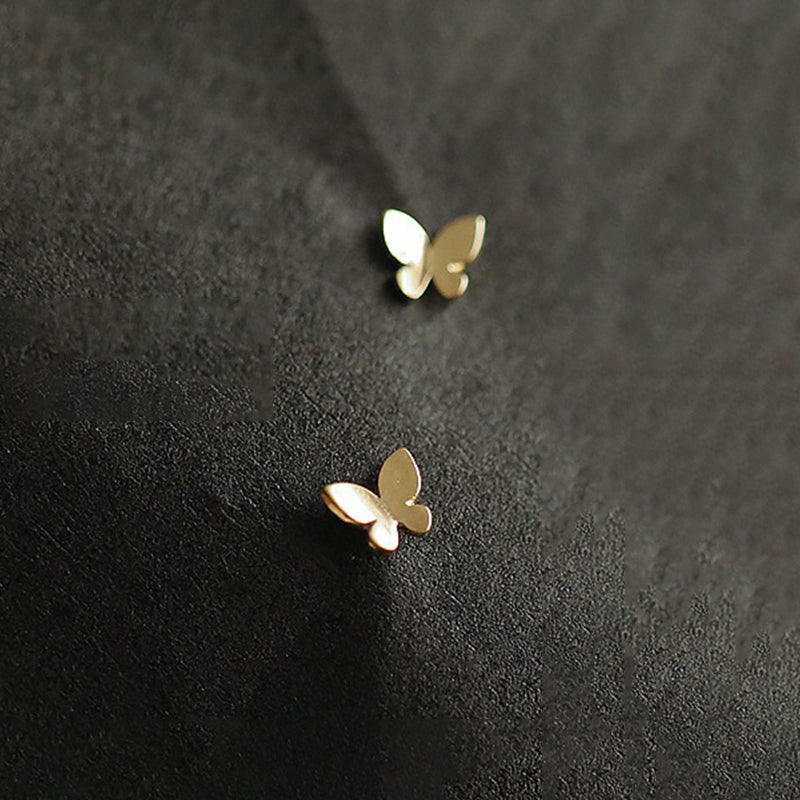 Modern Butterfly Studs - Gold plated 925 Sterling Silver
