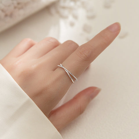 Crossed Paths - 925 Sterling Silver Ring
