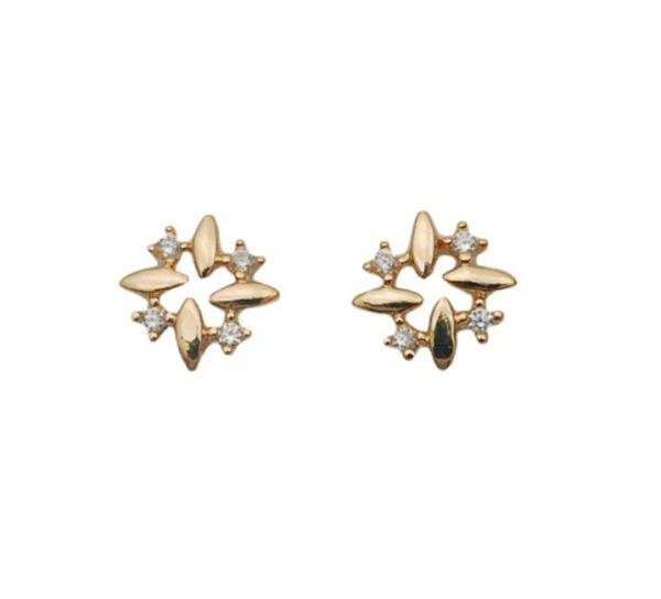 Cosmic Stars Studs - 925 Sterling Silver / Gold Plated with Zircon Stones