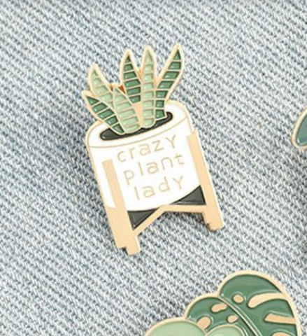 Enamel Pin - Crazy Plant Lady